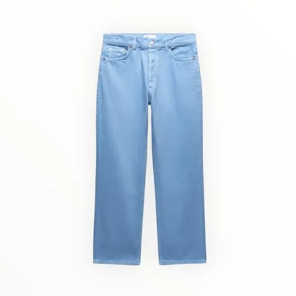 ZARA | Sky Blue | STRAIGHT LEG JEANS - Picture 3 of 12